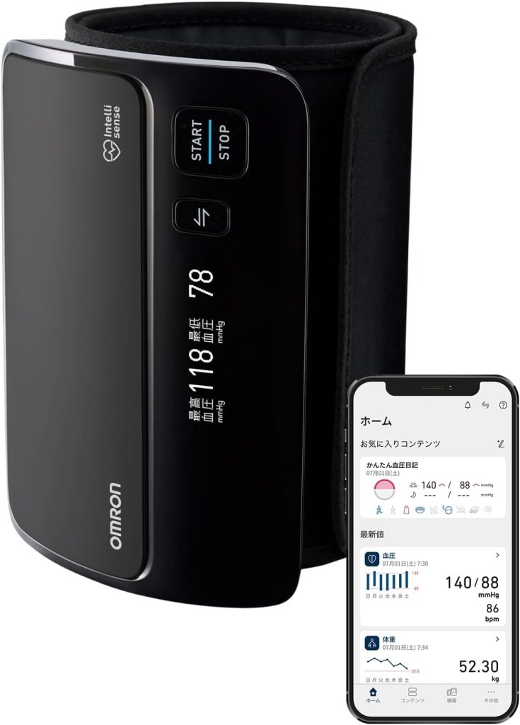 オムロン 上腕式血圧計 HEM-7600シリーズ ブラック HEM-7600T-BK